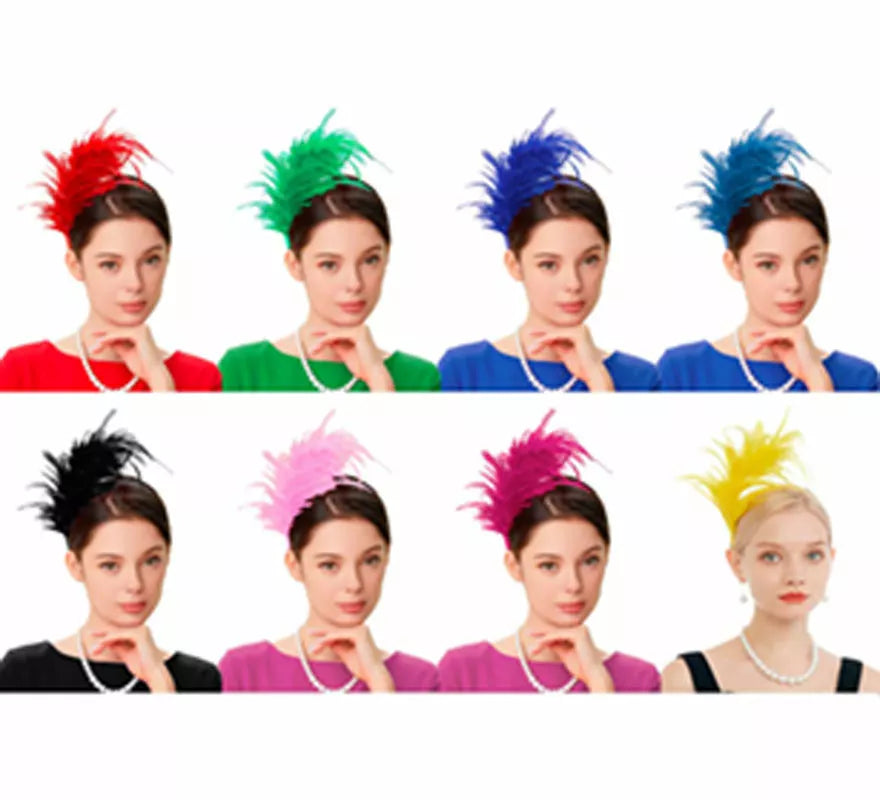 Translation missing: fr.Diadema de Plumas Años 20 en varios colores
