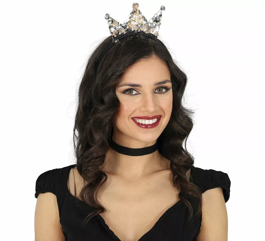 Translation missing: fr.Diadema de Princesa con lentejuelas bicolor adulto