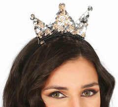 Bandeau princesse à paillettes bicolores adulte