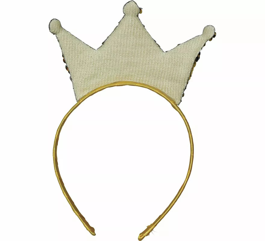 Translation missing: fr.Diadema de Princesa con lentejuelas doradas adulto