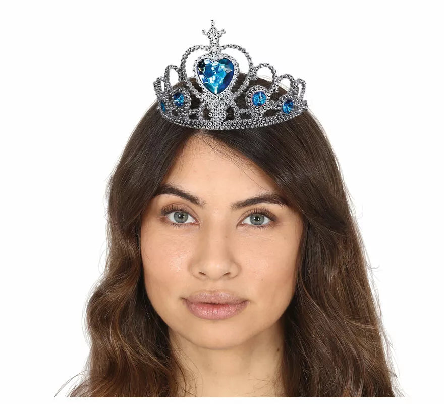 Diadema de Princesa con Piedras Azules