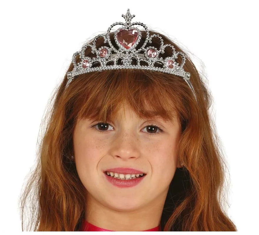 Translation missing: fr.Diadema de Princesa Plateada con corazones