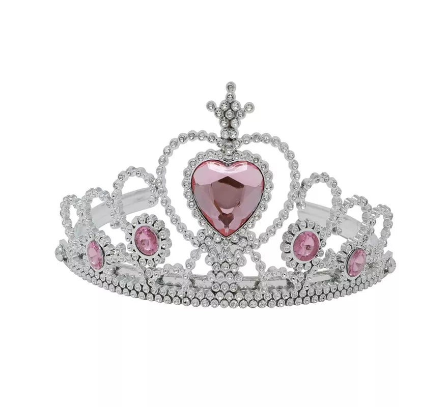 Translation missing: fr.Diadema de Princesa Plateada con corazones