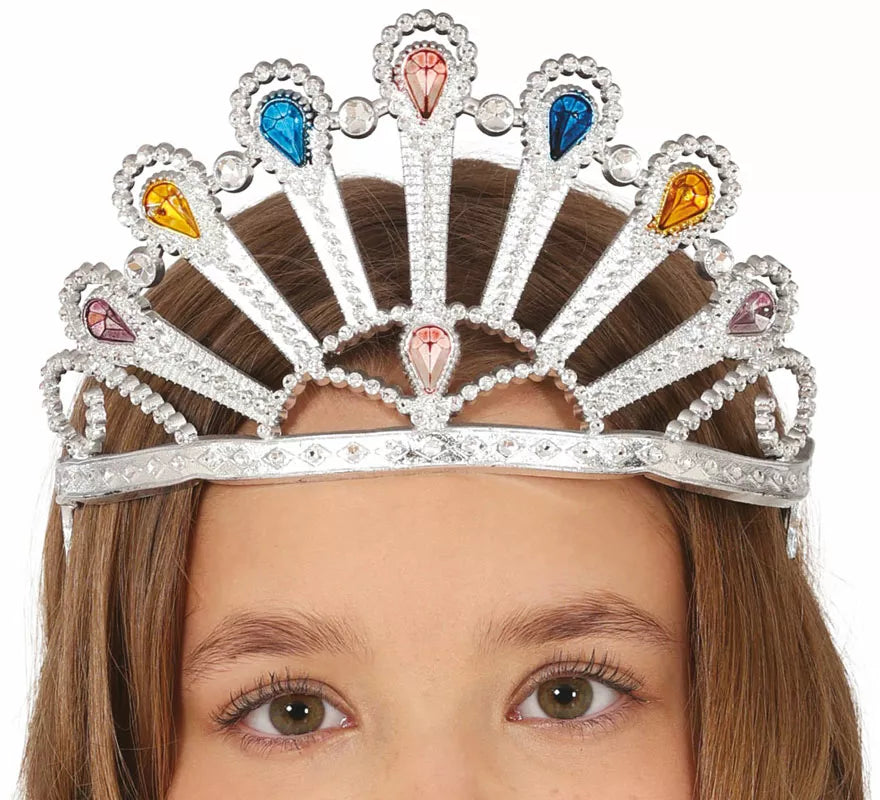 Translation missing: fr.Diadema de Princesa plateada con gemas