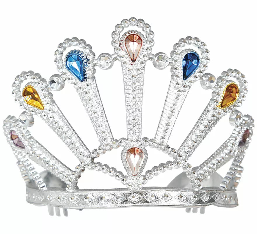 Translation missing: fr.Diadema de Princesa plateada con gemas