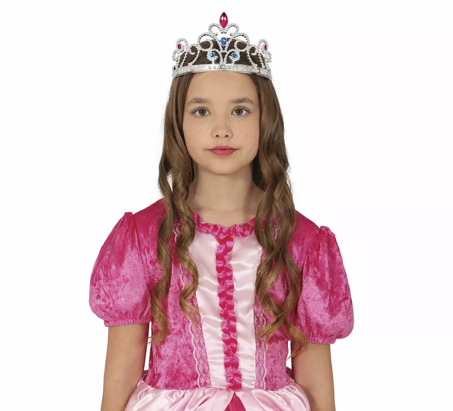 Translation missing: fr.Diadema de Princesa plateada con piedras