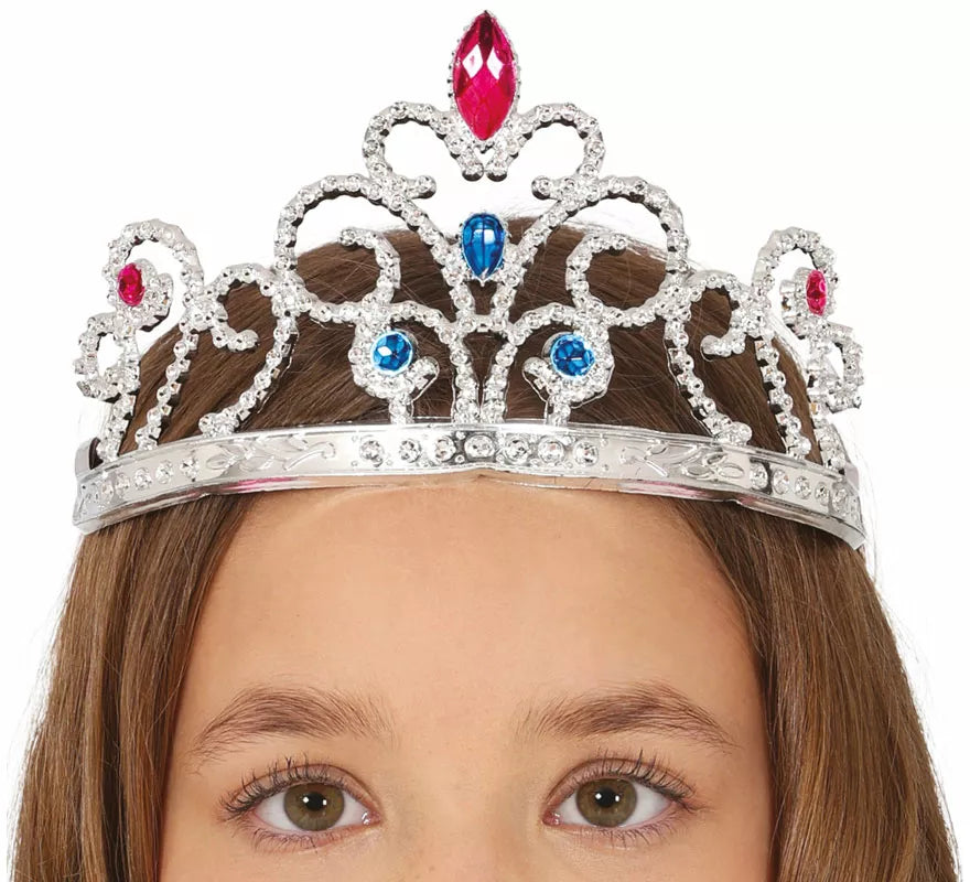 Translation missing: fr.Diadema de Princesa plateada con piedras