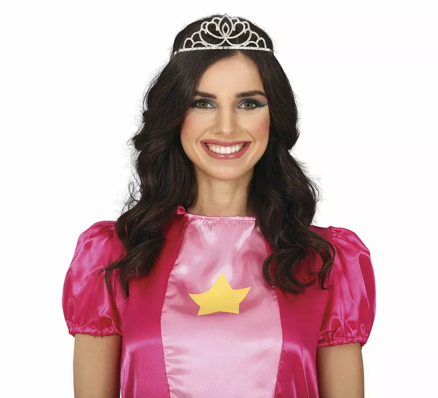 Translation missing: fr.Diadema de Princesa real plateada metálica adulto
