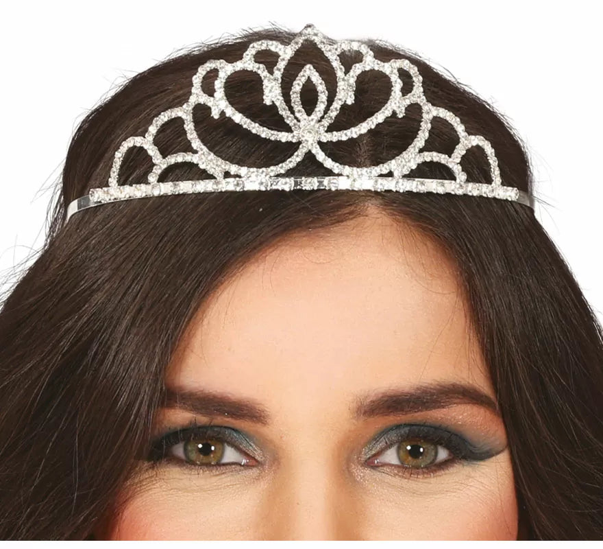 Translation missing: fr.Diadema de Princesa real plateada metálica adulto