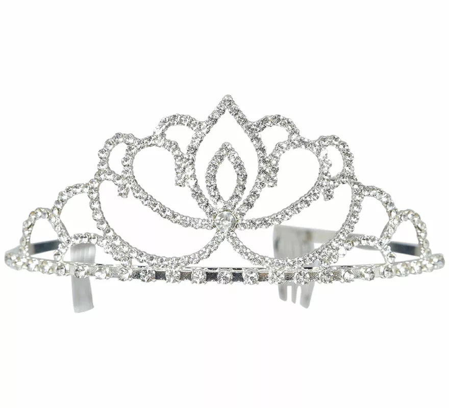 Translation missing: fr.Diadema de Princesa real plateada metálica adulto