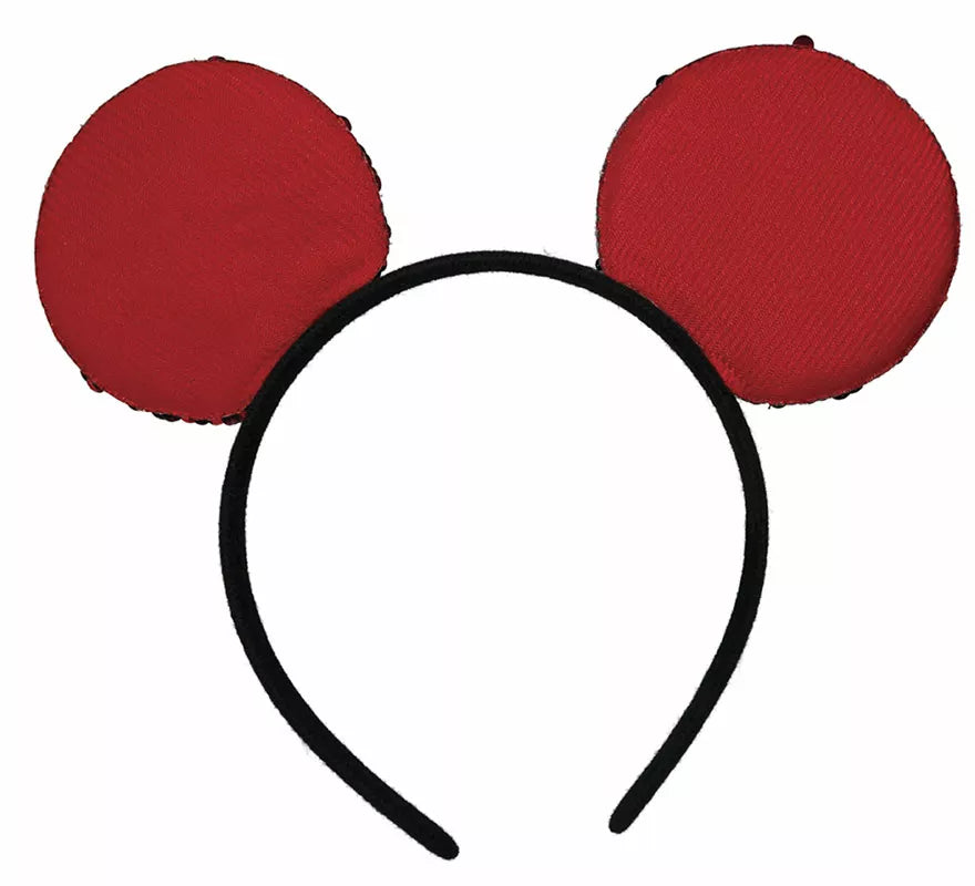 Translation missing: fr.Diadema de Ratón con lentejuelas rojas adulto