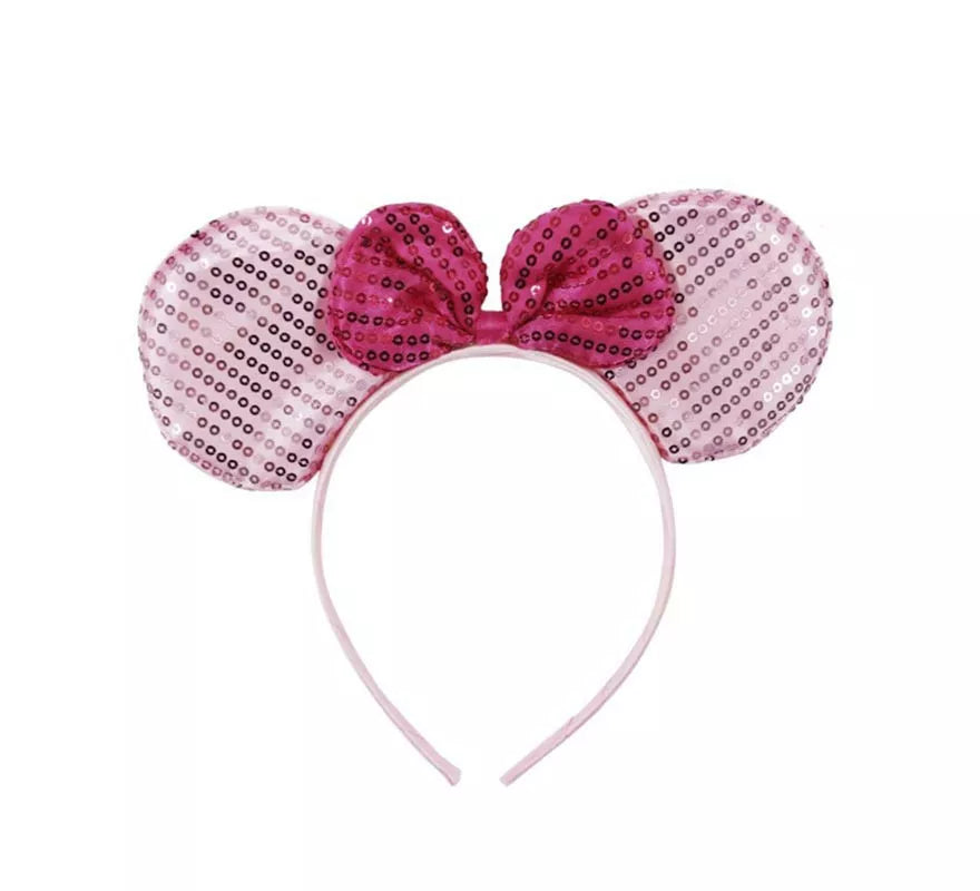 Translation missing: fr.Diadema de Ratoncita rosa con lentejuelas