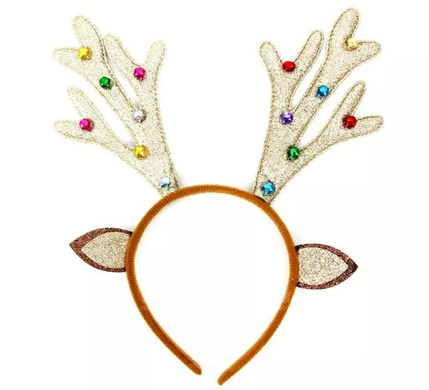 Translation missing: fr.Diadema de Reno con Cascabeles y brillantina