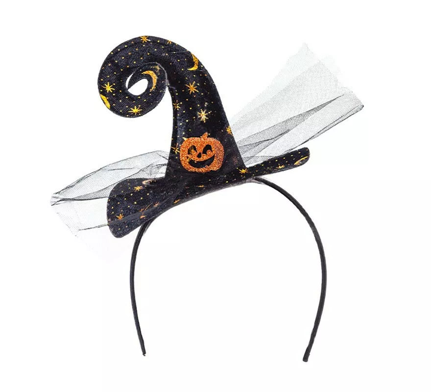 Translation missing: fr.Diadema de Sombrero de Bruja con calabaza