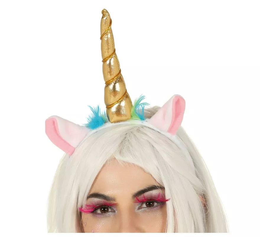 Translation missing: fr.Diadema de Unicornio con Cuerno y Orejas Dorada
