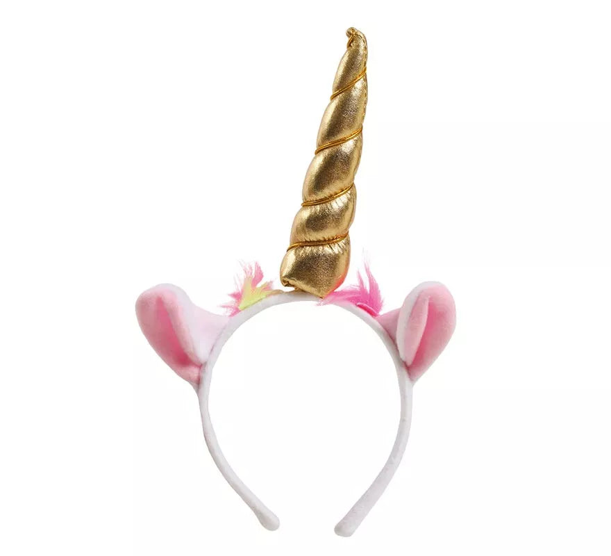 Translation missing: fr.Diadema de Unicornio con Cuerno y Orejas Dorada