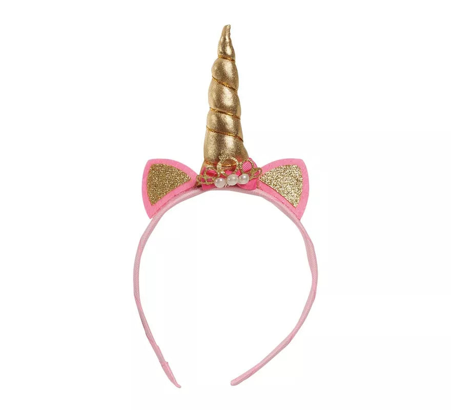 Translation missing: fr.Diadema de Unicornio con Cuerno y Orejas Dorada