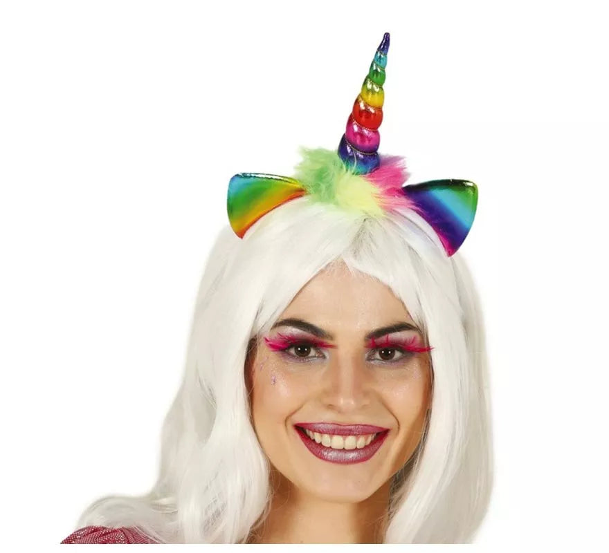 Translation missing: fr.Diadema de Unicornio con Cuerno y Orejas Multicolor