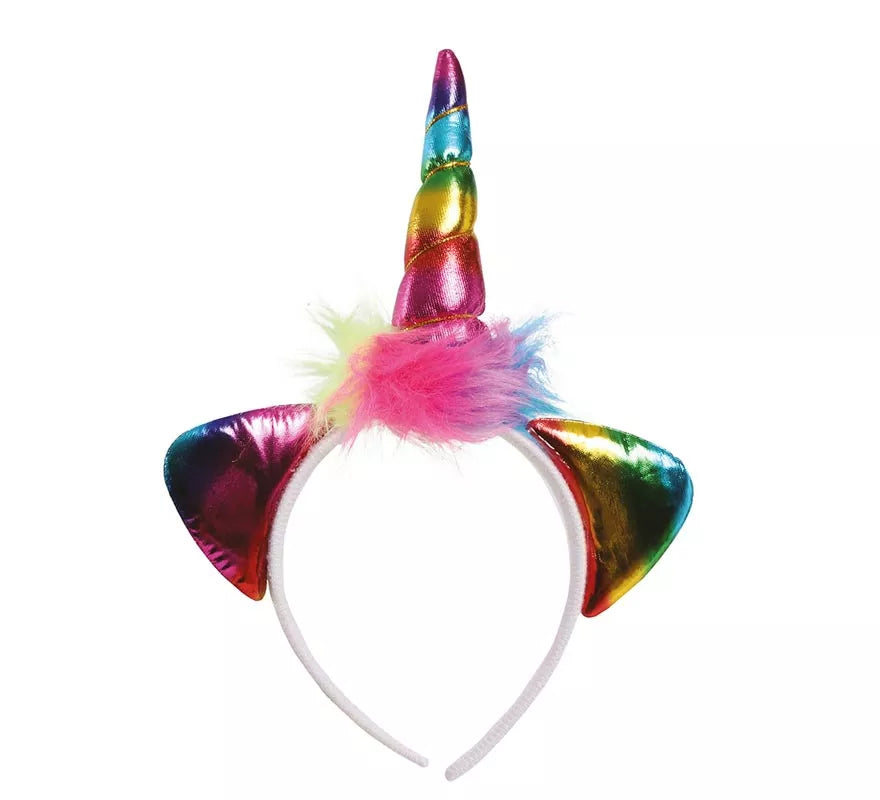 Translation missing: fr.Diadema de Unicornio con Cuerno y Orejas Multicolor