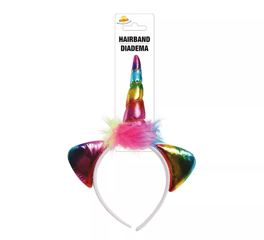 Translation missing: fr.Diadema de Unicornio con Cuerno y Orejas Multicolor