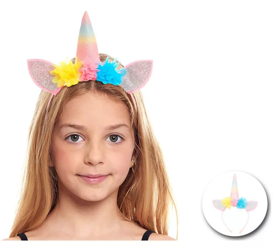 Translation missing: fr.Diadema de Unicornio con flores degradado