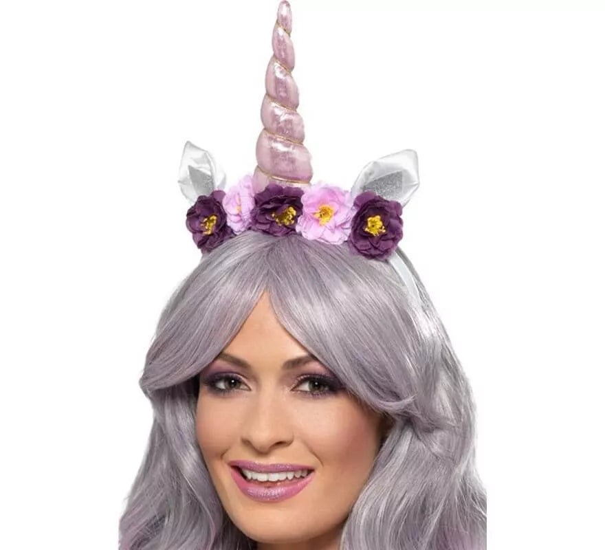 Translation missing: fr.Diadema de Unicornio con Flores Violeta