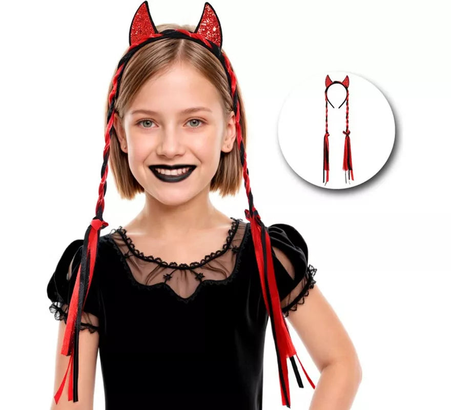 Translation missing: fr.Diadema Diablesa con Dos Trenzas Infantil