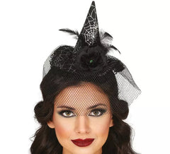 Bandeau chapeau de sorcière avec voile