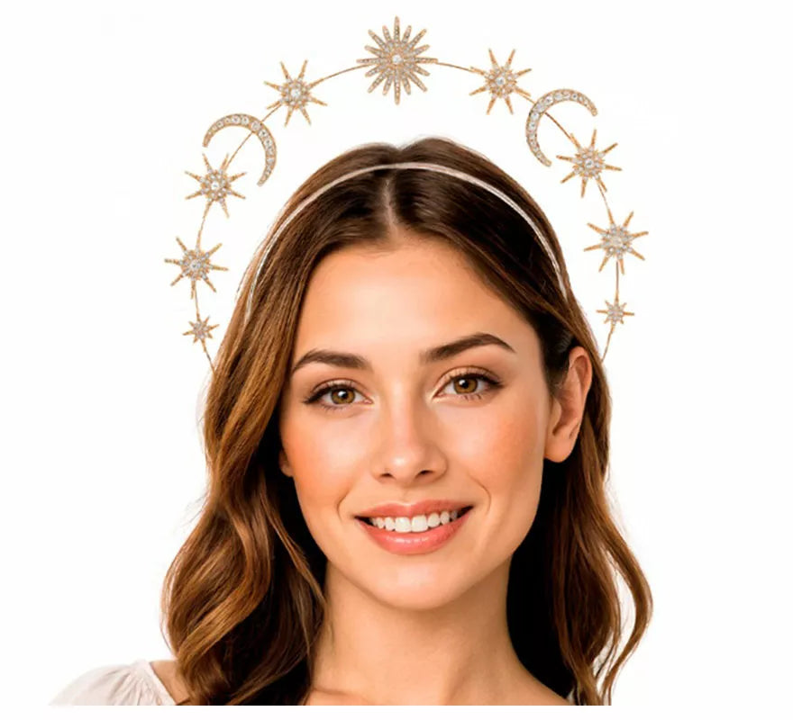 Translation missing: fr.Diadema Halo de Diosa con Estrellas y Lunas