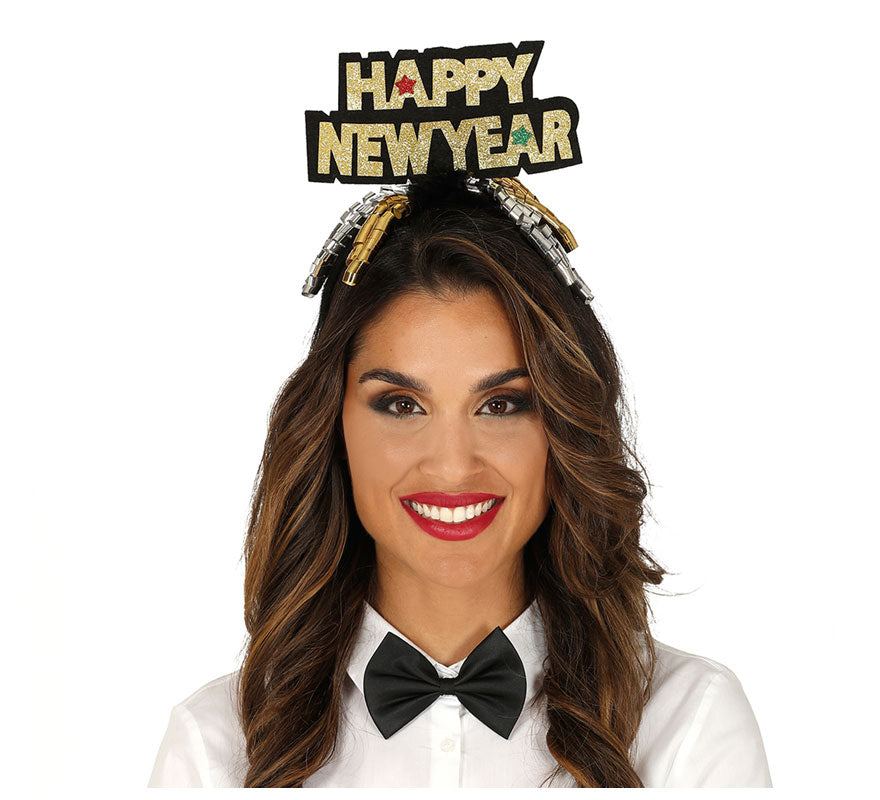 Diadema 'Happy New Year' Plata y Oro Surtidos