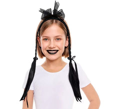 Bandeau pour enfant avec nœud et deux tresses
