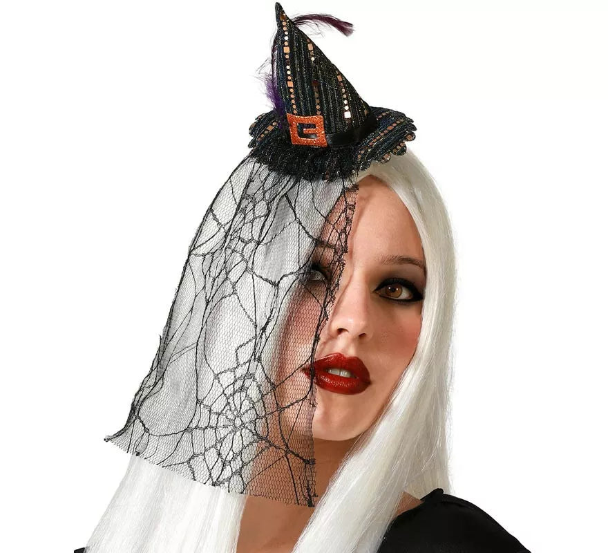 Translation missing: fr.Diadema Mini Sombrero de Bruja Negro