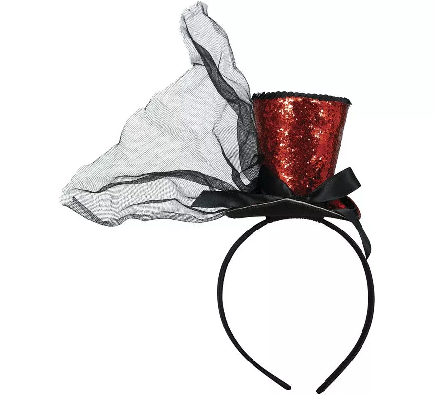 Translation missing: fr.Diadema Minisombrero Chistera roja
