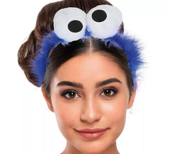 Bandeau Monstre Bleu avec Plumes