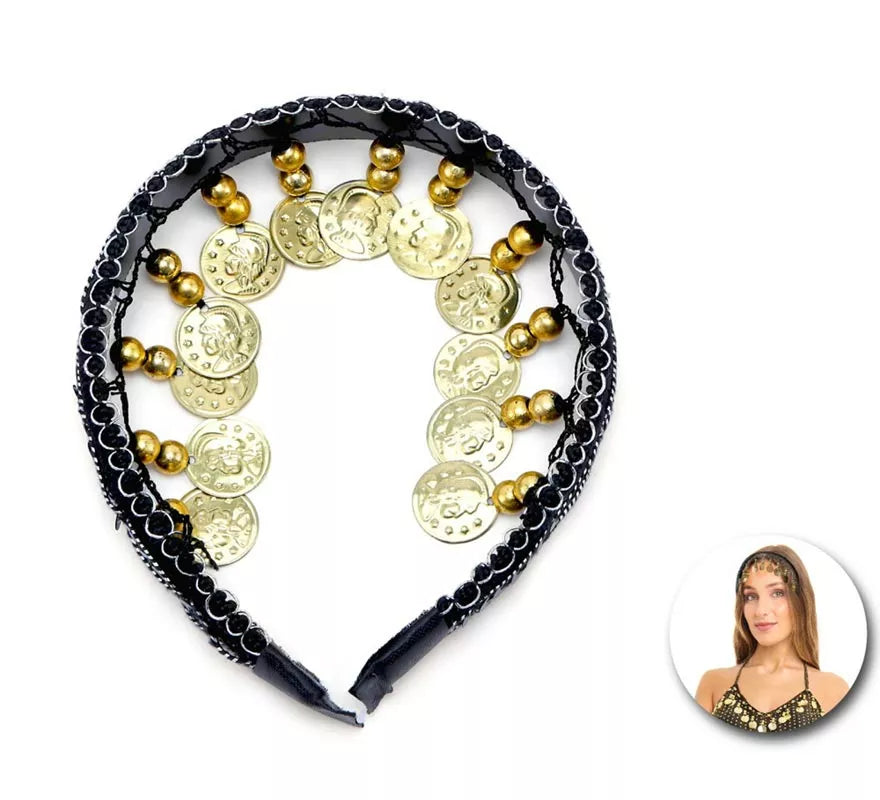 Translation missing: fr.Diadema negra con monedas colgantes