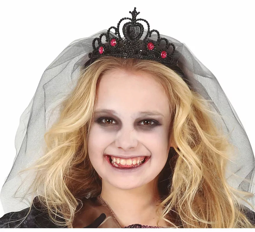 Translation missing: fr.Diadema Negra de Princesa Fantasma con Velo