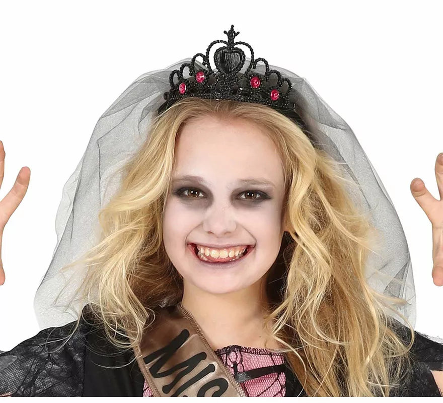 Translation missing: fr.Diadema Negra de Princesa Fantasma con Velo