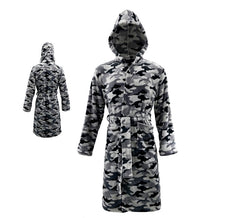 Déguisement peignoir camouflage gris adulte