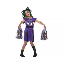 Disfraz Animadora Morada Zombie para niña