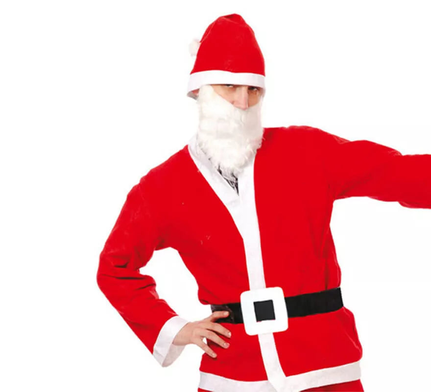 Translation missing: fr.Disfraz barato de Papa Noel con Gorro y Barba para Hombre