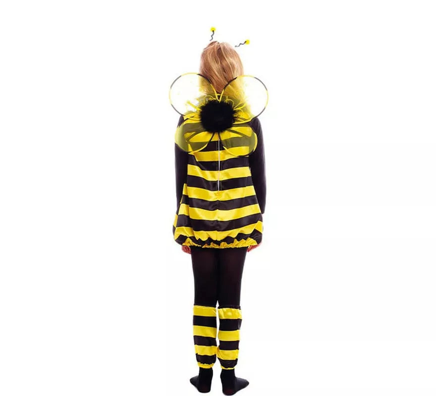 Translation missing: fr.Disfraz de Abeja negro y amarillo con alas para niña