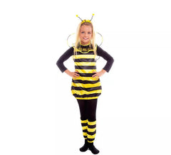 Déguisement d'abeille noire et jaune avec ailes pour fille