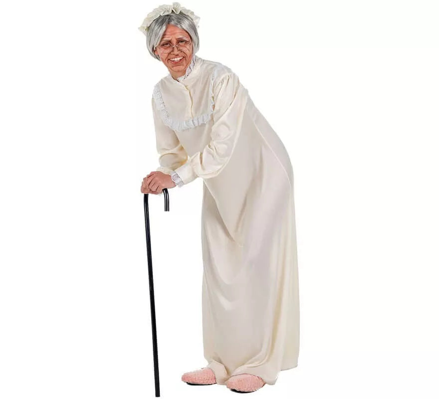 Translation missing: fr.Disfraz de Abuela Blanco para adultos