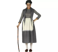 Déguisement gris de grand-mère pour femme