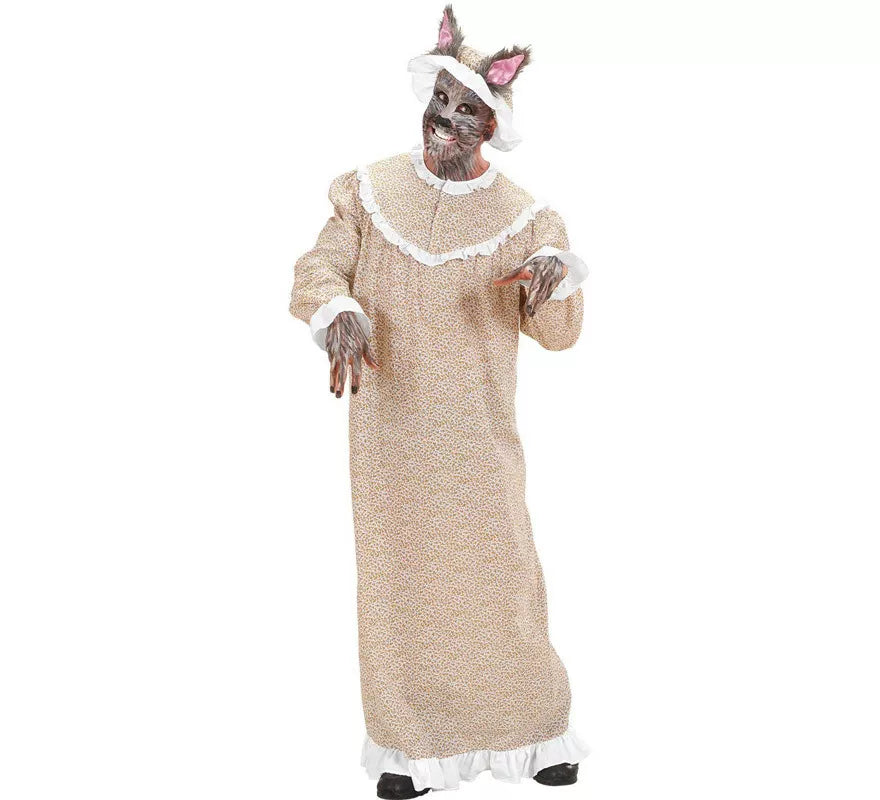 Translation missing: fr.Disfraz de Abuela Lobo en Bata de Caperucita para hombre