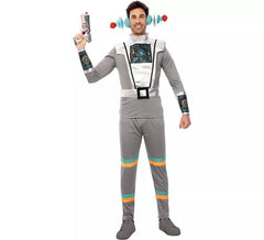 Déguisement Agent de l'Espace gris avec bracelets pour homme