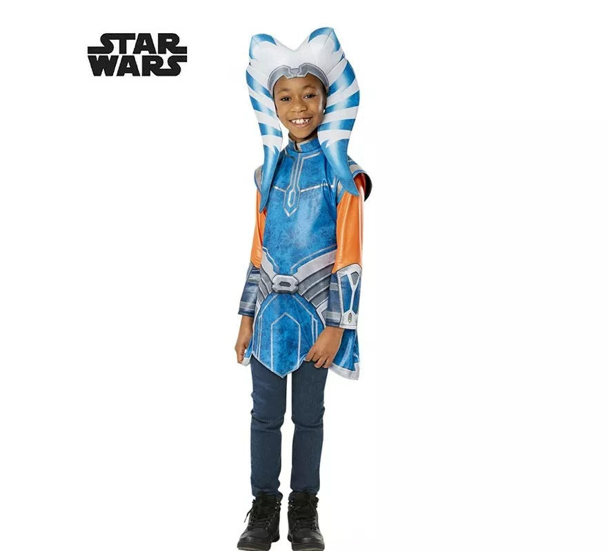 Translation missing: fr.Disfraz de Ahsoka Tano Star Wars clásica con tocado para niña