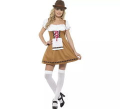Déguisement Traditionnel d´Allemande Marron et Blanc pour femme