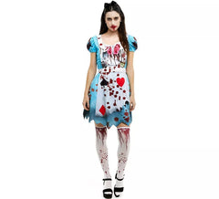 Alice Zombie Costume Robe bleue classique pour femme
