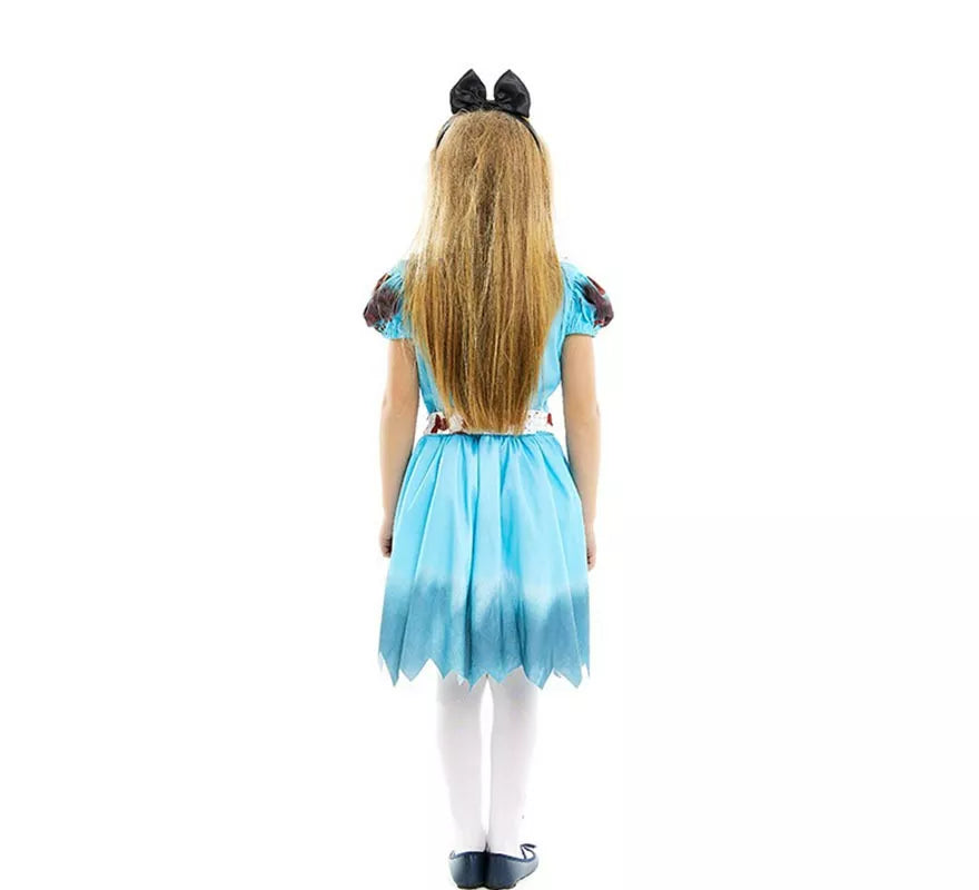 Translation missing: fr.Disfraz de Alicia Zombie vestido azul clásico para niña y adolescente